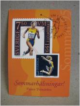 Vykort VM i Friidrott med fin stämpel från Kiruna 20/6 1995