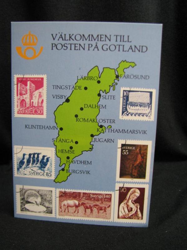 Posten Gotland - Kart över postkontoren 1980