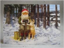 Vykort - Julkort med Hare o Tomte - Jan Bergelind