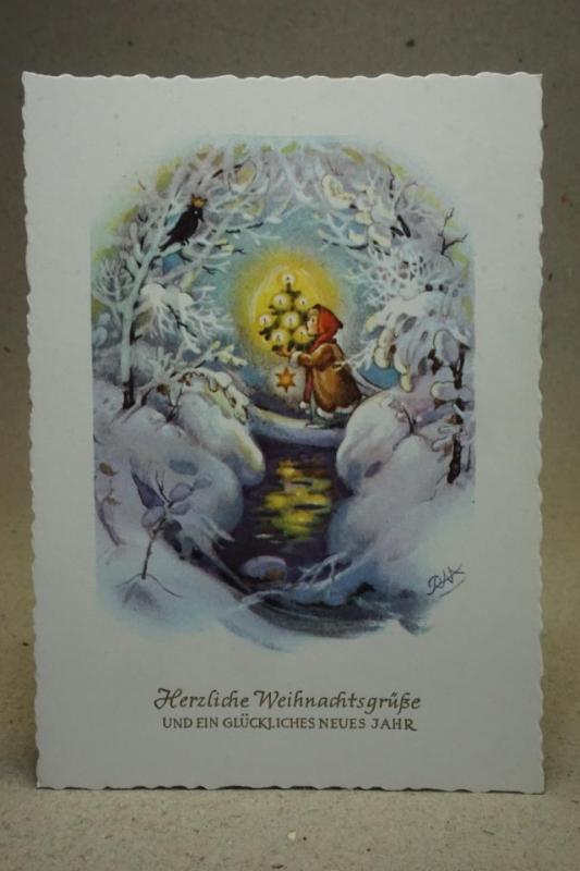 Julkort - Germany - Gammal vykort - från 1960-talet - Signerat 