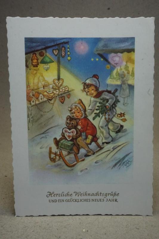 Julkort - Germany - Gammal vykort - från 1960-talet - Signerat 