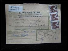 Adresskort med stämplade frimärken - 1964 - Stockholm till Bäckhammar