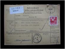 Adresskort med stämplat frimärke - 1964 - Kållered till Munkfors