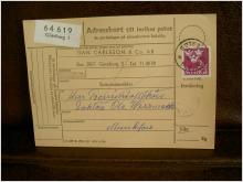 Paketavi med stämplade frimärken - 1962 - Göteborg 3 till Munkfors