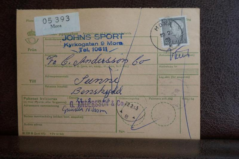 Frimärken  på adresskort - stämplat 1963 - Mora - Sunne 