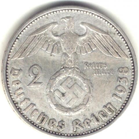 Tredje Riket - 2 riksmark 1938