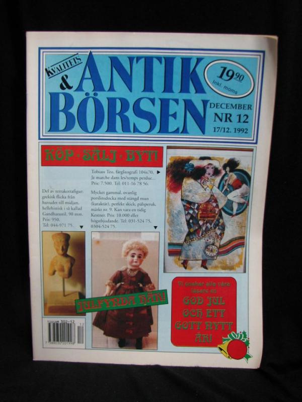 Antikbörsen Nr. 12 December 1992 / köp sälj byt m.m.