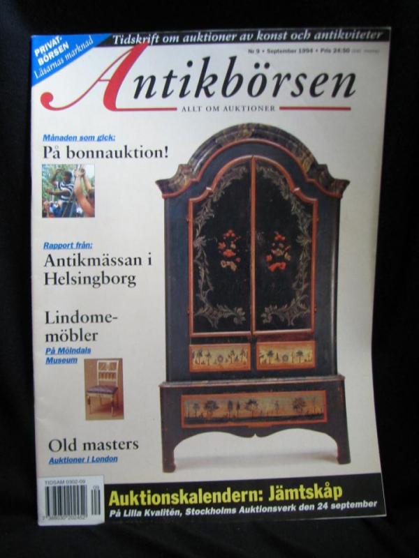 Antikbörsen Nr. 9 September 1994 / Lindomemöbler, gårds auktioner m.m.