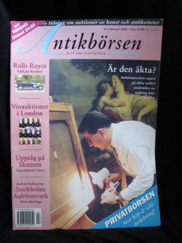 Antikbörsen Nr. 2 Februari 1994 / Verket Stockholms auktionsverk, vinauktionerna i london m.m.