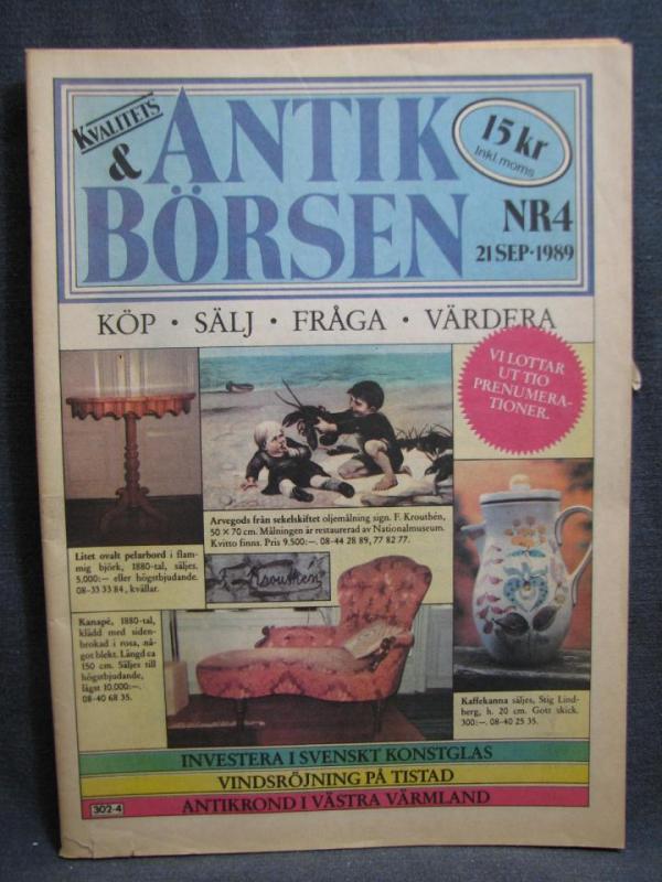 Antikbörsen Nr. 4 September 1989 / Med fina bilder