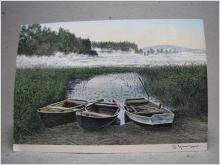 Ekor i Morgondimma av Reinhold Ljunggren - Oskrivet fint vykort