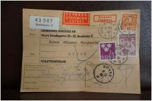 Expressutdelning + Ilpaket + Frimärken  på adresskort - stämplat 1963 - Stockholm 5 - Sunne 