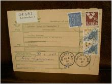 Paketavi med stämplade frimärken - 1967 - Johanneshov 1 till Mölnbacka