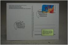 Svensk Evenemangstämpel på vykort  - Museinatt 2004-03-27 Stockholm   / 2st.  frimärke ett på var sida
