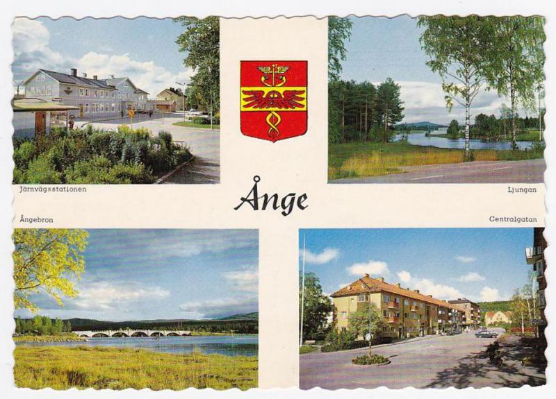 Oskrivet flerbilds-vykort från Ånge, Medelpad, Västernorrland.