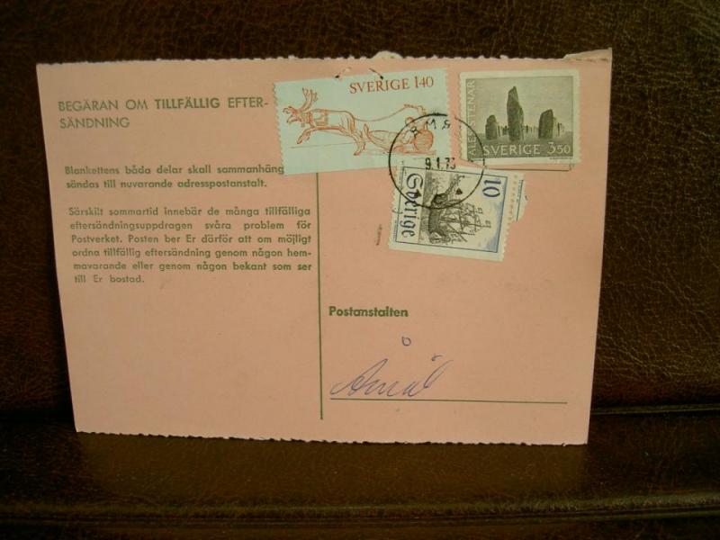 Paketavi med stämplade frimärken - 1973 - Åmål 