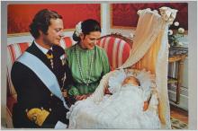 Äldre Vykort -  H.M. Konung Carl XVI Gustaf H.M. Drottning Silvia och H.K.M. Prinsessan Victoria
