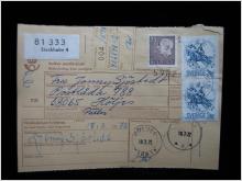 Adresskort med stämplade frimärken - 1972 - Stockholm till Höljes