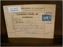 Paketavi med stämplade frimärken - 1962 - Landskrona 1 till Munkfors