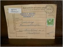 Paketavi med stämplade frimärken - 1962 - Göteborg 9 till Munkfors