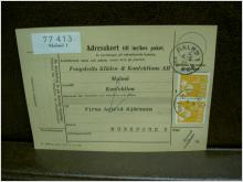 Paketavi med stämplade frimärken - 1961 - Malmö 1 till Munkfors  