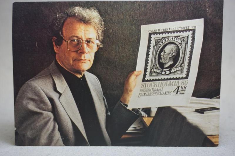 vykort Gravör Arne Wallhorn  - stämplat 1.9. 1986