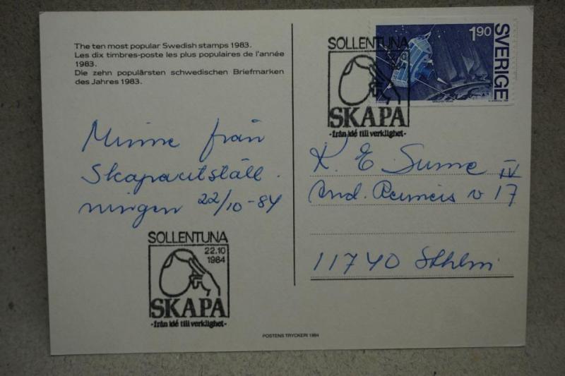 Sollentuna 1984 - stämplat vykort