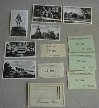 Mora  - 6 kort i en gammal turistmapp samt 5 inträdesbiljetter -  Dalarna