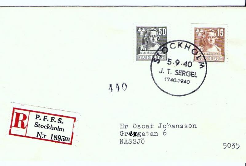 FDC. 1940. 5/9. J.T. Sergel. Nr 440