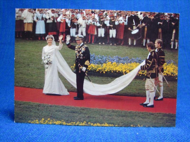 Vykort - Kungen och Drottningen Bröllop 19/6-1976