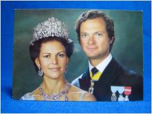 Vykort - Kungen Carl  och Drottningen Silvia