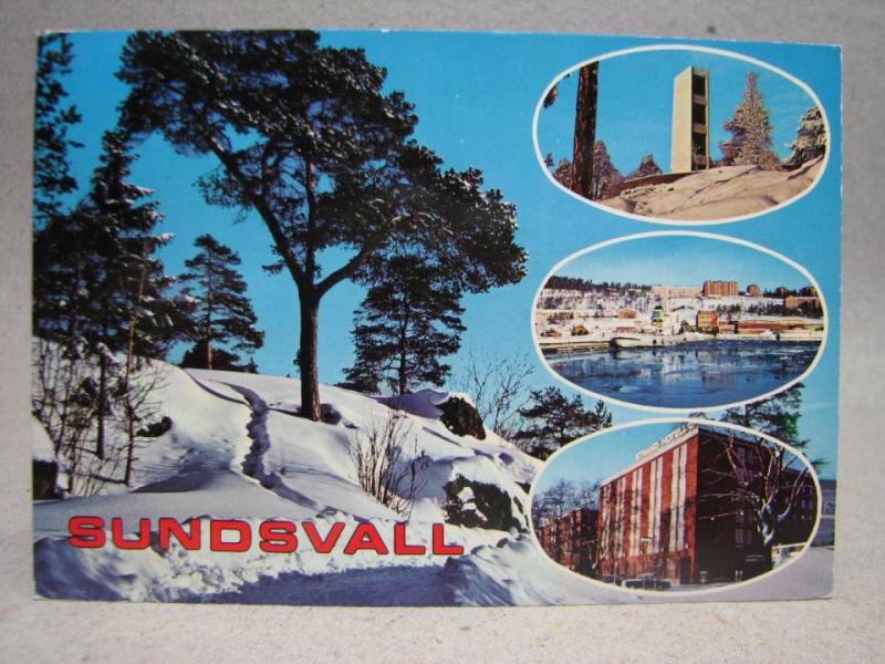 Vykort - Flerbild - Vyer över Sundsvall