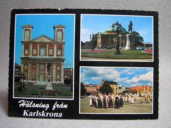 Äldre vykort flerbild - Karlskrona