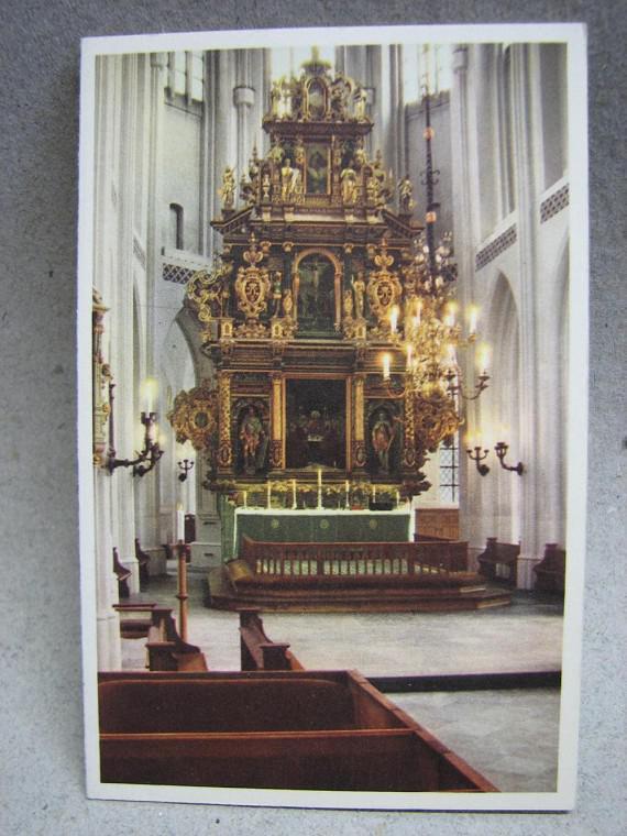 Oskrivet dubbelvikt vykort - S:t Petri kyrka 1940 - Malmö