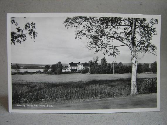 Gammalt skrivet vykort - Åkerby Kursgård - Nora Stad 1962