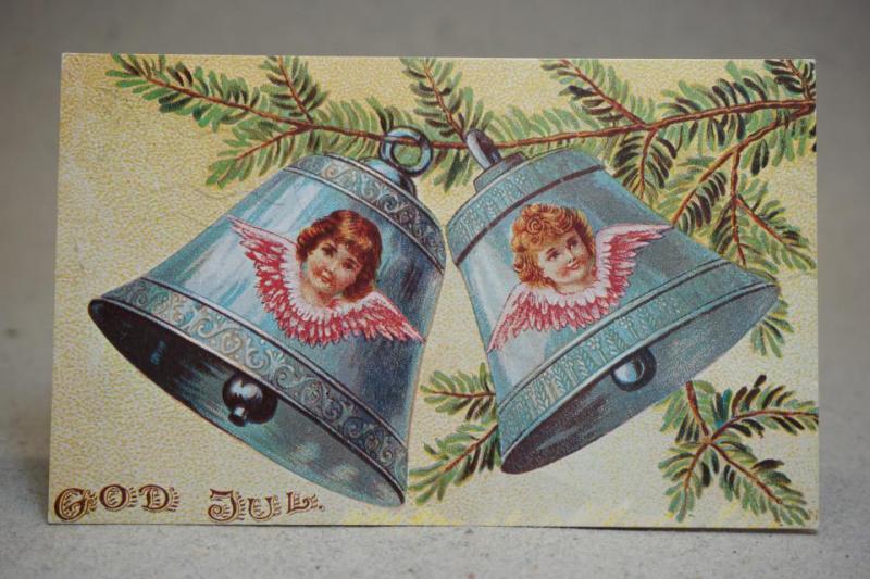 Julkort - Änglar  - skrivet vykort 
