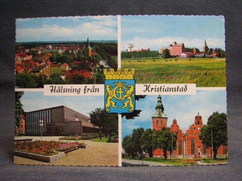 Vykort - flerbild - Kristianstad 1967