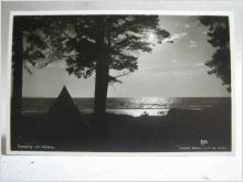 Gammalt vykort - Camping vid Vättern