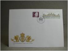 FDC Vinjett - Drottningholm 20.3.1991 / med fin stämpel på 25 kr-frimärke