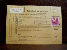 Frimärken på adresskort - stämplat 1962 - Arboga - Karlstad