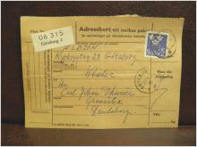 Frimärke på adresskort - stämplat 1965 - Göteborg 2 - Lundsberg