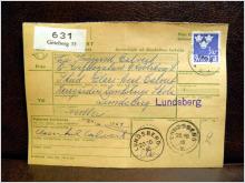 Frimärke på adresskort - stämplat 1965 - Göteborg 35 - Lundsberg