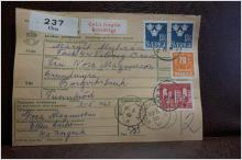 4 Frimärken på adresskort - stämplat 1963 - Orsa - Borgviksbruk