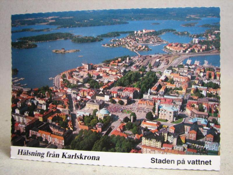 Vykort - Staden på vattnet - Karlskrona