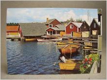 Vykort - Båtar i Norrfällsviken Nordingrå - Filatelistämplat