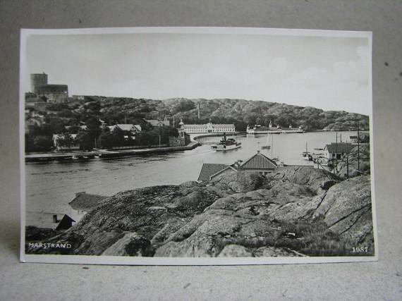 Vy över Marstrand 1940 Svenska Pressbyrån Bohuslän skrivet Gammalt vykort