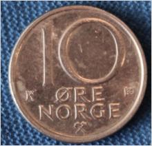 Norge 10 øre 1989