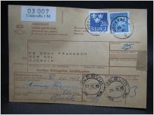 Adresskort med stämplade frimärken - 1962 - Uddevalla till Öjervik