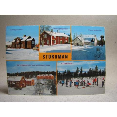 Vyer Storuman Folkliv med mera 1988 Lappland skrivet Äldre vykort
