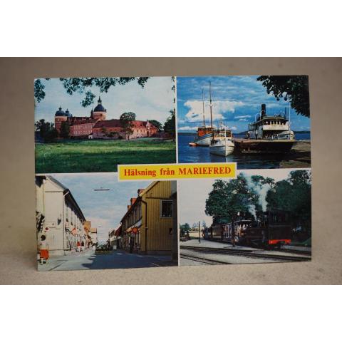 Båtar Tåg samt Vyer från Mariefred 1986 Södermanland Äldre skrivit vykort